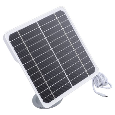 Riousery 20W Monocrystalline Solar Panel for Security Camera, IP68 Waterproof 5V Continuous Charging Station with 9.8ft Cable and 360-Degree Mount Bracket Included (6.5 x 7.1 in / 16.5 x 18.0 cm)