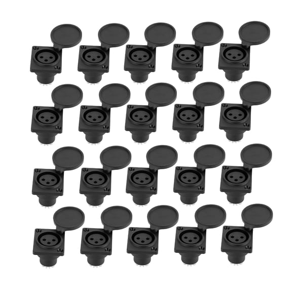 Riousery 20pcs 3Pin XLR Connector Female Socket Audio Amplifier Adapter Plug with Waterproof Cover