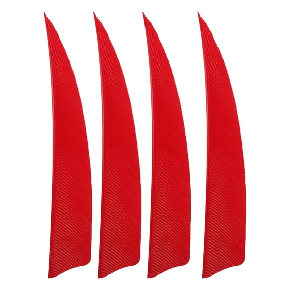 Riousery 20pcs 4 Inch Archery Feather Fletching Shield Cut Vanes for Outdoor Bow Hunting and Target Practice, Red (7.87 inches / 20.0 cm Pack)