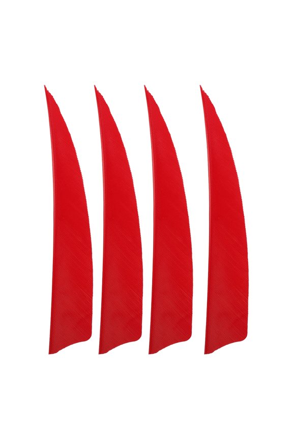 20pcs 4 Inch Archery Feather Fletching Shield Cut Vanes for Outdoor Bow Hunting and Target Practice, Red (7.87 inches / 20.0 cm Pack)