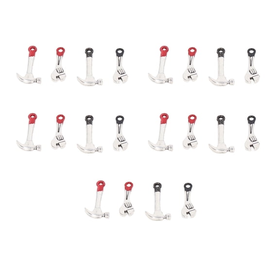 Riousery 20pcs Miniature Dollhouse Repair Tools Set Small Wrench Hammer Kit 1:12 Scale Simulation Maintenance Accessories for Mini Room Diorama Decoration