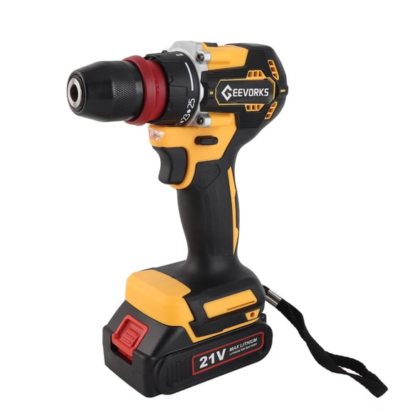 Riousery 21V Cordless Drill Driver & Electric Screwdriver Set Multi-Function Power Tool, High Torque Brushless Motor, 2x 1300mAh Lithium Batteries, US Plug 110V, Compact 6.30 inches / 16 cm