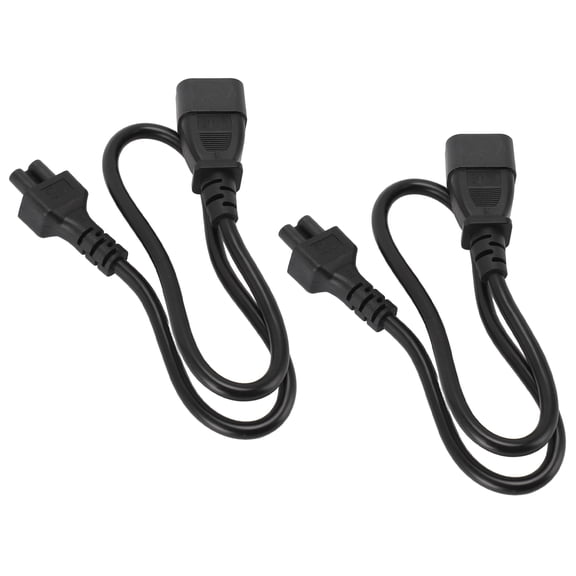 Riousery 23.62 inches / 60 cm IEC 320 C14 Male to IEC320 C5 Female Adapter Cable Universal Power Plug Converter, 2-Pack, Black