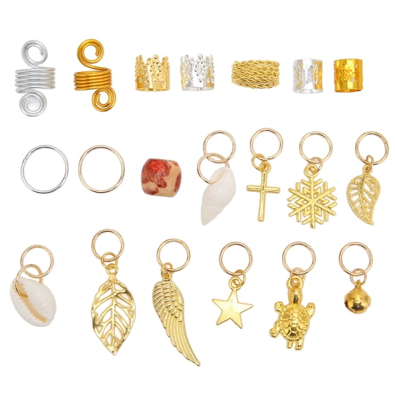 Riousery 238 Pcs Hair Jewelry Kit Dreadlock Accessories Hair Braid Rings with Storage Box for Women Men