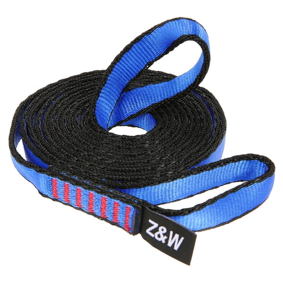 Riousery 23KN Nylon Rope Runner Webbing Sling Flat Strap Belt for Mountaineering Rock Climbing Caving Rappelling Rescue 150cm/59.06in Blue Heavy Duty Outdoor Safety Gear