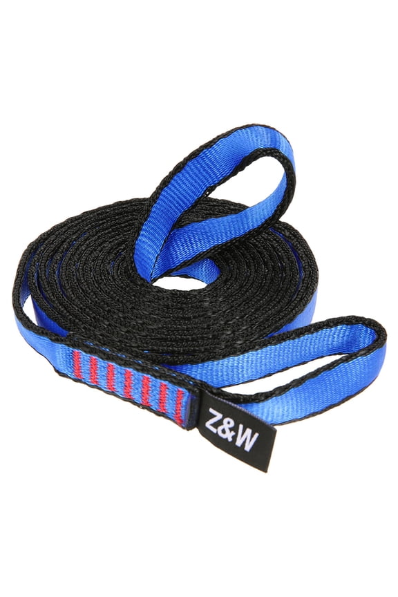 23KN Nylon Rope Runner Webbing Sling Flat Strap Belt for Mountaineering Rock Climbing Caving Rappelling Rescue 150cm/59.06in Blue Heavy Duty Outdoor Safety Gear