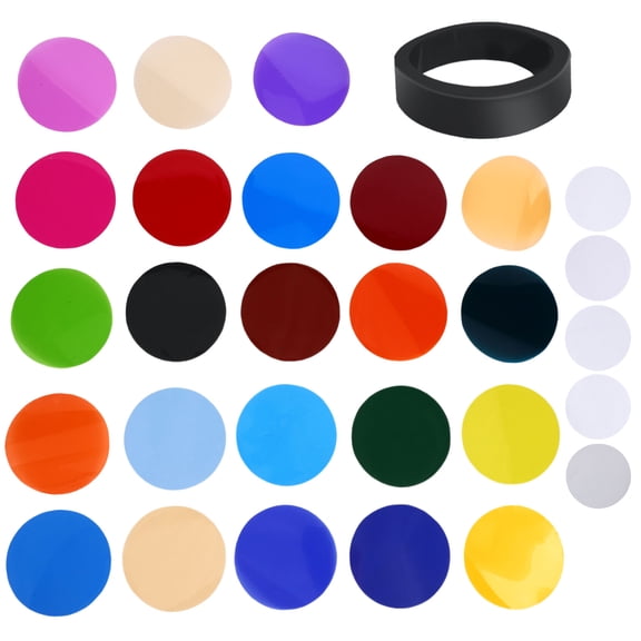Riousery 24 Color Gel Filter Set, Circular Flash Light Diffusers for Godox V1 V1PRO V100 Photography Video LED Flashlight Accessory (Black, 3.15 inches / 8 cm)