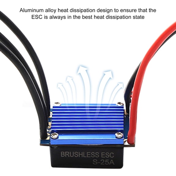Riousery 2435 4500KV Brushless Motor with 25A ESC and Programming Card Upgrade Combo Set for 1/16 1/18 Scale Remote Control RC Car and Truck Replacements