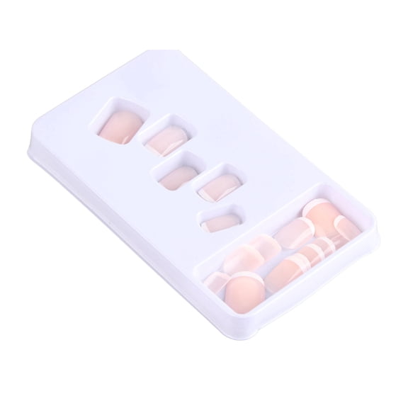 Riousery 24PCS French Nude Nails Short Press Full Cover Ballerina Artificial False Nail Tips Kit for Daily DIY Salon Use, Flawless Natural Look Professional Manicure Beauty Accessory