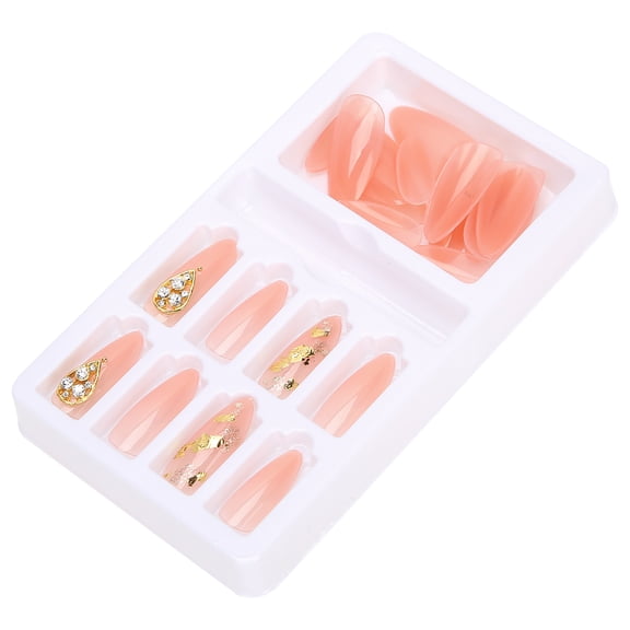 Riousery 24Pcs False Nails Tips Reusable Full Cover Stiletto Fake Artificial Nails Manicure Accessory Kit for Women and Girls, Easy to Apply Press-On Nails with Gradient Pattern - Purple Ombre
