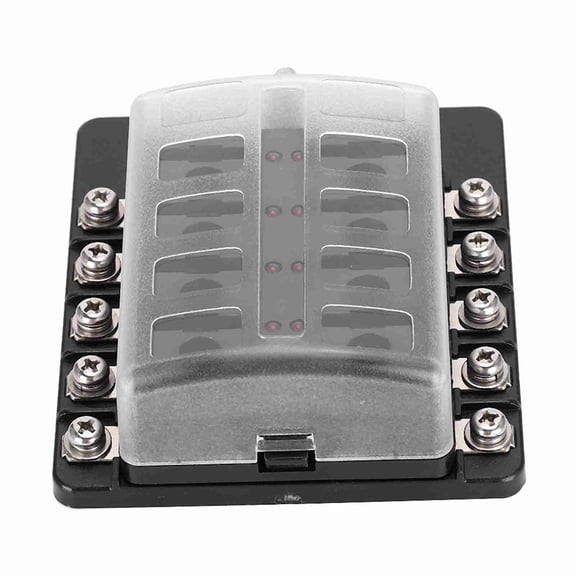 Riousery 24pcs Blade Fuse 1 In 10 Out with LED Indicator Portable Fuse Holder Box Block for Car Truck Boat[cite: 1]