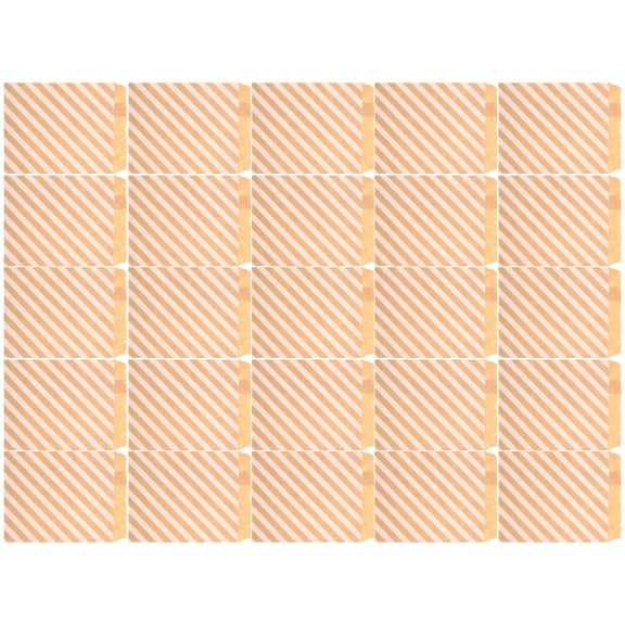 Riousery 25Pcs Food Bag Foldable Kraft Paper Pouch Packaging for Candy Nuts Cookies Snacks Diagonal Stripe (16x13cm / 6.3x5.1in)