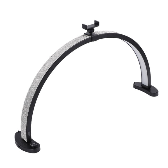 Riousery 28 Inch Half Moon Desk Lamp for Nail Techs, 40W 280 LED Adjustable Color Temperature 3200K-5600K Dimmable Lash Light with Phone Holder, Black (EU Plug)