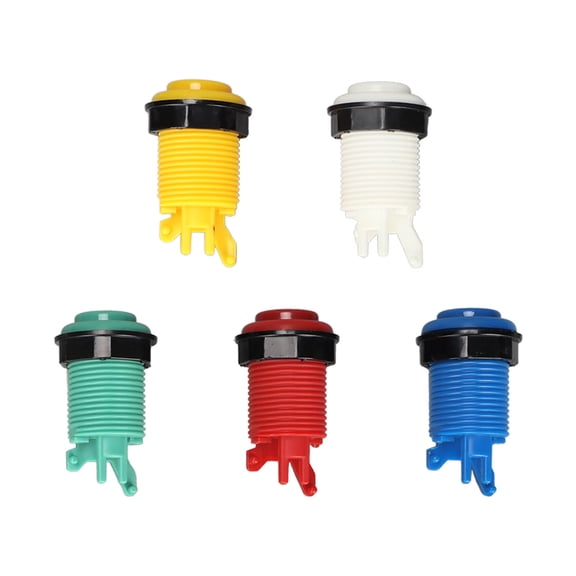 Riousery 28mm / 1.1 inches Arcade Game Push Button 5 Colors DIY Parts LED Illuminated Buttons Switch for Controllers[cite: 1]