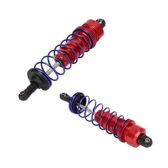 Riousery 2PCS Aluminium Oil Pressure Spring Rear Shock Absorber for ZD Racing 7358 1/10 RC Car Parts, Red, 4.13 inches / 10.5 cm