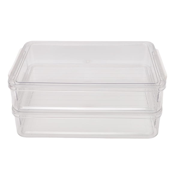 Riousery 2PCS File Storage Box with Lid Clear PET Stackable Organizer ...