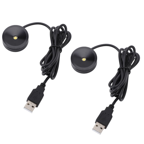 Riousery 2PCS Mini LED Spotlights Indoor Aluminum USB 5V Round LED Accent Light for Pictures Artwork Jewelry Showcase Display Cabinet Warm Light, 1.46 inches / 3.7 cm Diameter