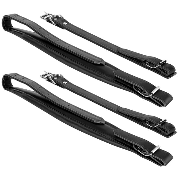 Riousery 2Pcs Accordion Strap Shoulder Set Kit Adjustable PU Leather Accessory for 16-120 Bass Black, 32.7-43.3 inches / 83-110 cm