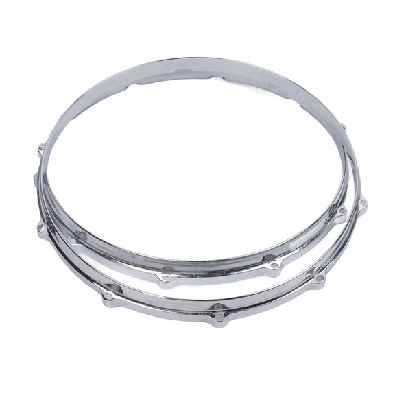 Riousery 2Pcs Drum Hoop Set 10 Hole 14 Inches Alloy Sound Improvement Decorative Drum Hoop for Performance Travel