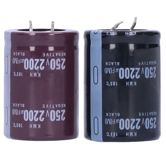 Riousery 2Pcs Electrolytic Capacitor Aluminium Cylindrical Shape 250V 2200F 105 35x50mm