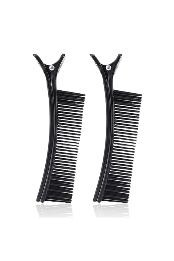 2Pcs Hair Styling Clip Salon Sectioning Hairpin Hairdressing Partition Clip Hairgrip Tool Black