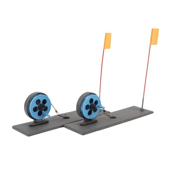 Riousery 2Pcs Ice Fishing Flag Marker Rod Automatic Floating Stable Portable Tip Up for Winter, 9.06 inches / 23 cm