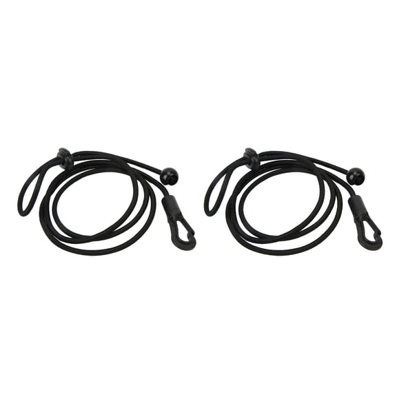 Riousery 2Pcs Kayak Canoe Paddle Leash Clip Stretchable Fishing Rod Tether Holder Elastic Rope For Kayaking Surfing Black Length 43.7 inches / 111 cm Great For Buoyancy Aid Canoeing Snorkeling