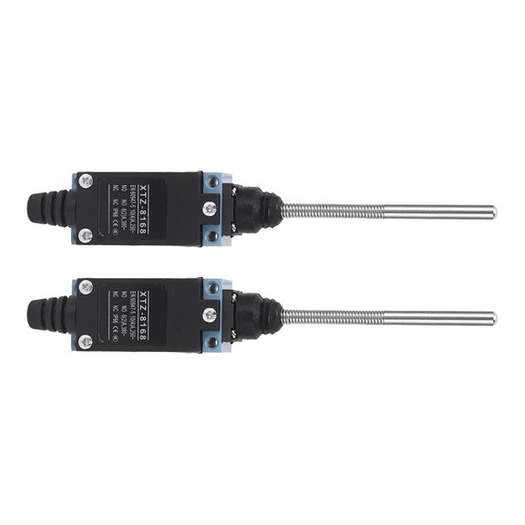Riousery 2Pcs Momentary Limit Switch Travel Switch Flexible Coil Spring Rod for CNC Mill Laser Plasma Router, 250V/380V