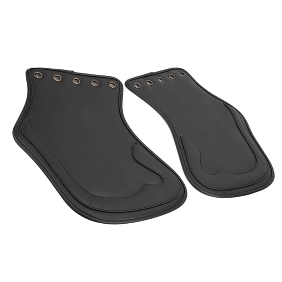 Riousery 2Pcs Motorcycle PU Heat Deflector Engine Heating Insulation Cushion Saddle Guard Universal Black Leather Seat Cover Protector For Heat Shield Protection (16.54 inches / 42 cm)