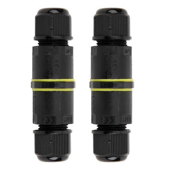 Riousery 2Pcs Outdoor IP68 Waterproof 3 Pin Junction Box Electrical Cable Wire Connector Accessory, 0.16-0.31 inches / 4-8mm