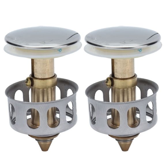 Riousery 2Pcs Push Bounce Core Universal Bullets Pop Up Sink Stopper Drain Filter for Bathroom, 4.72 inches / 12 cm