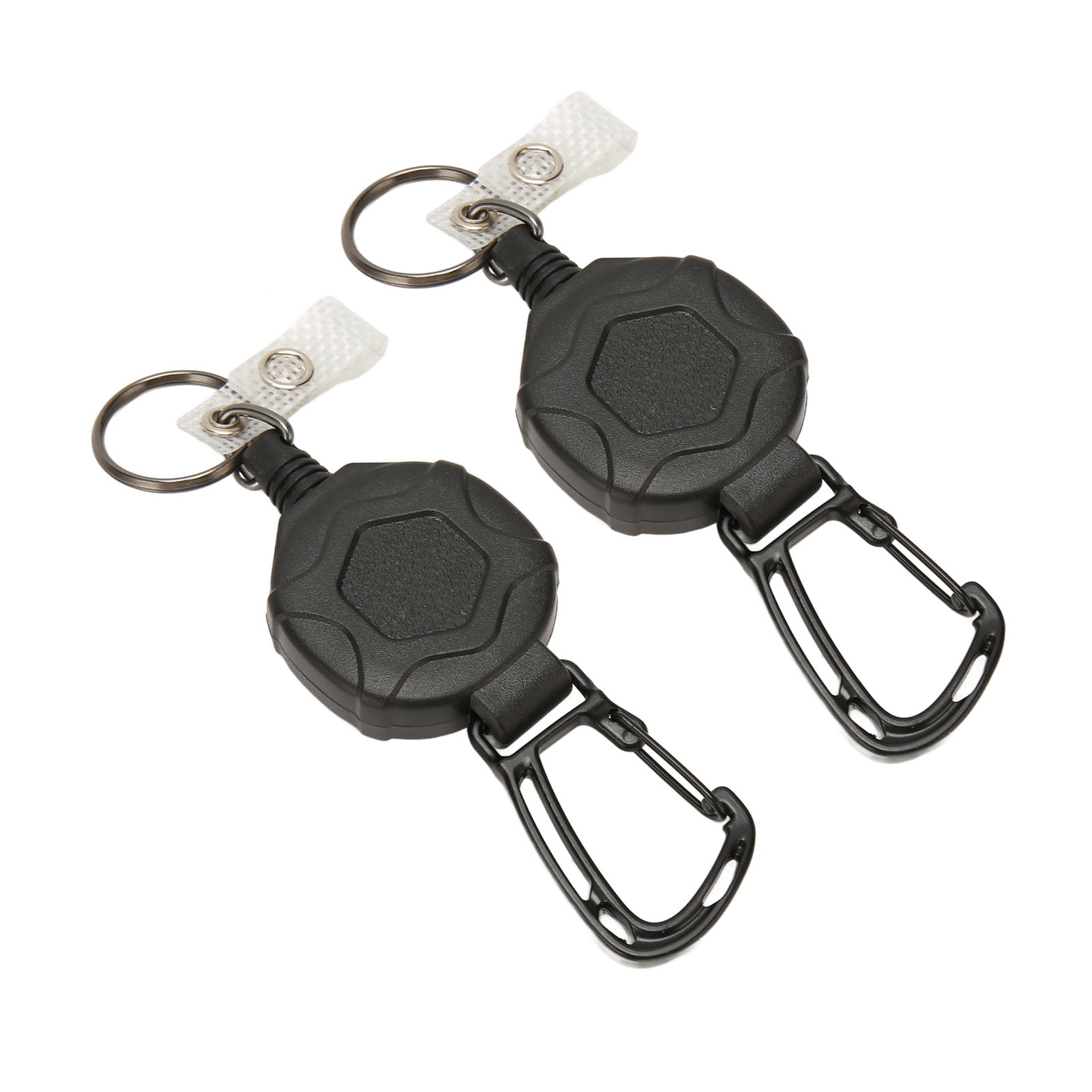 Riousery 2Pcs Retractable Keychain Heavy Duty Carabiner ID Badge Holder with Retractable Stainless Steel Wire Rope For Outdoor Access and Keys Management