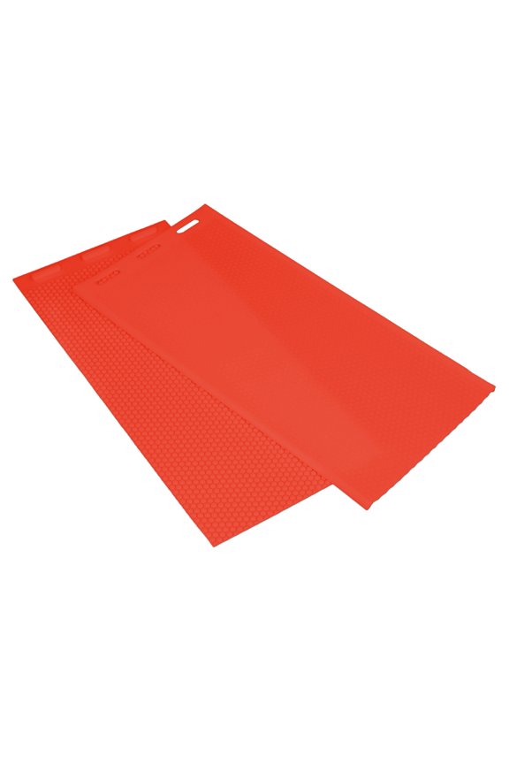 2Pcs Silicone Beeswax Mold Foundation Press Beekeeping Supplies Set, High Precision 5.4mm Cell Size, Flexible Rubber Craft Mold, 17.4 inches / 44.2 cm by 11.0 inches / 28 cm, Red