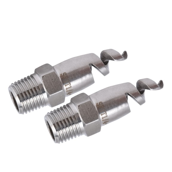 Riousery 2Pcs Stainless Steel Spiral Nozzle Wide Angle Atomization Cone Sprayer (3.2mm Orifice, 1/4in Thread)