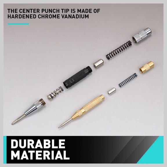 Riousery 2Pcs Strong Automatic Center Punch Metal Drill Tools Adjustable Spring Loaded (6.1 inches / 15.5 cm)