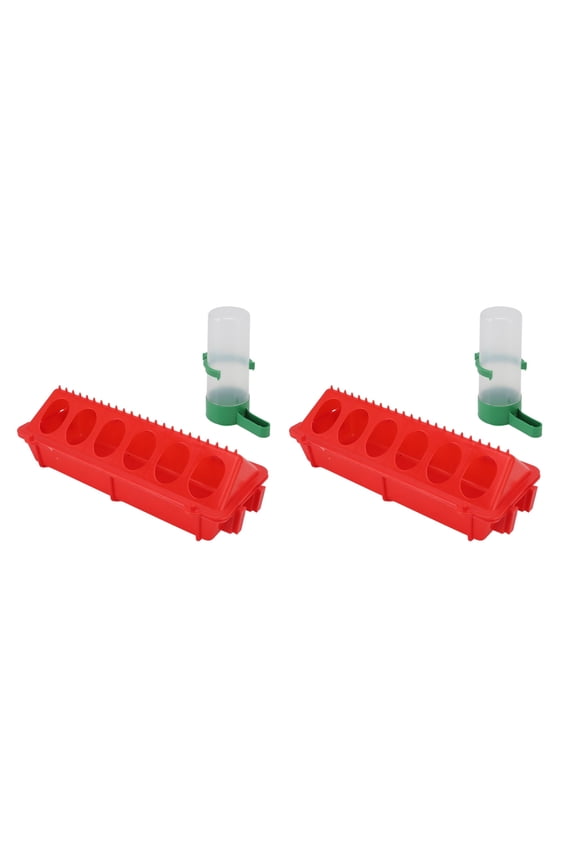 2Set Flip Top Chick Birds Water Feeder PP Chicken Trough Automatic Feeder Poultry Equipment L 140ML 4.73oz