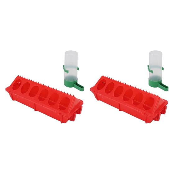 Riousery 2Set Flip Top Chick Birds Water Feeder PP Chicken Trough Automatic Feeder Poultry Equipment M 90ML 3.04oz