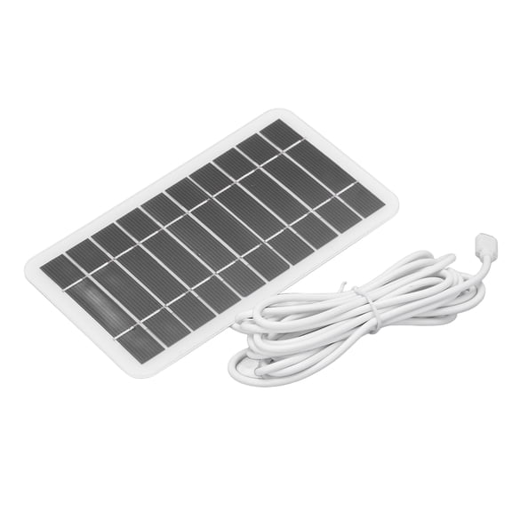 Riousery 2W 5V Solar Panel Charger Portable USB Solar Charger Polysilicon for Mobile Phone Low Power Electrical Appliances Security Camera Micro USB Charging Black (7.09 inches / 18 cm)