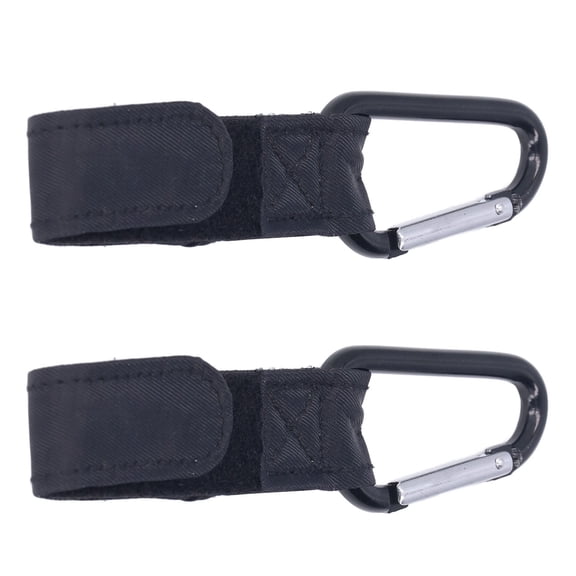 Riousery 2pcs Baby Stroller Hooks Soft Nylon Metal D-Ring Clips for Diaper Bags - 8.27 inches / 21 cm