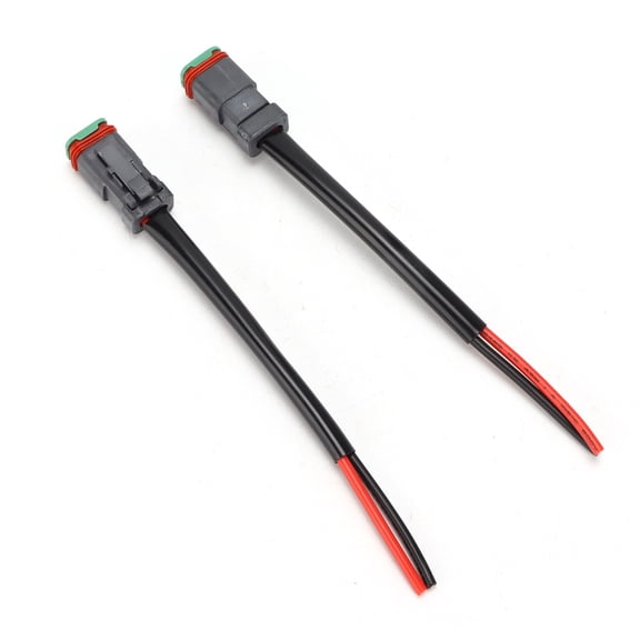Riousery 2pcs DT 2Pin Male Female Wiring Harness Connector IP68 Waterproof for LED Work Lamp Light Bar 12V-24V 700W Universal Fit Automotive Replacement Parts