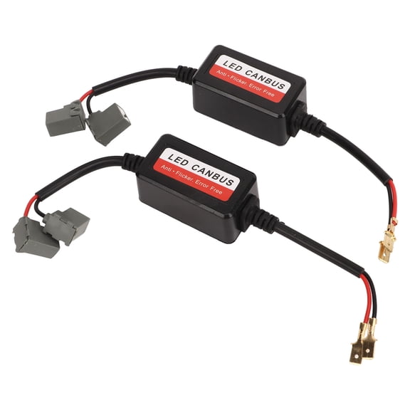 Riousery 2pcs H1 LED Light Decoder 12V DC Anti Flickering Resistor Error Free Decoder for LED Headlight Fog Light Replacement (18 cm / 7.09 inches)