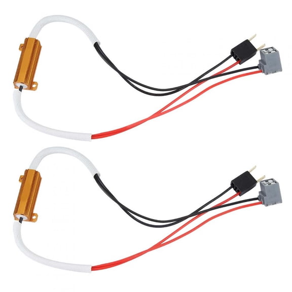 Riousery 2pcs LED Headlight Decoder Fog Lamp Load Resistor Anti Flicker Flash Error Canceler Device for H7 Bulbs 50W 12V Warning Capacitor Replacement