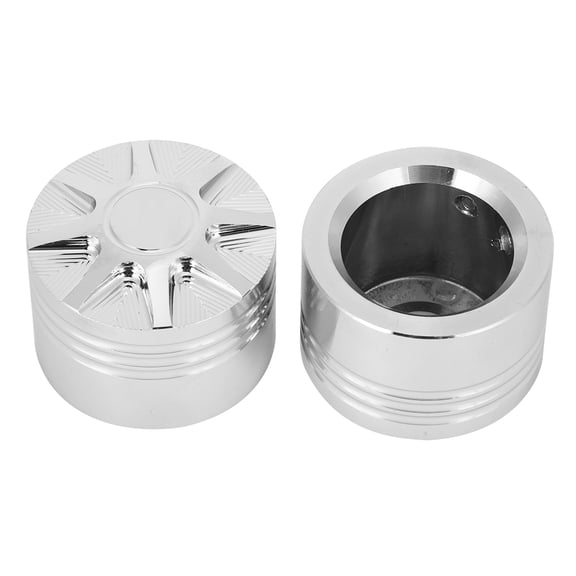 Riousery 2pcs Motorcycle Front Axle Cap Nut Cover Aluminum Alloy Replacement Part Fits VRSC Touring Trike Models (1.7 x 1.2 inches / 42 x 30 mm)
