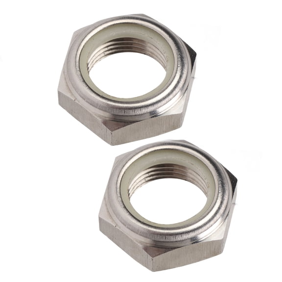 Riousery 2pcs Stainless Steel Self Locking Nut 90185-22043 Replacement for Outboard Motor Engine Heavy Duty Marine Hardware Fastener Accessories 0.9 inches / 22 mm Inner Diameter