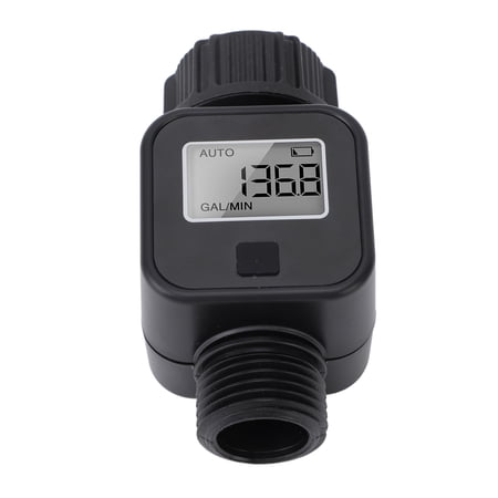 Riousery 3/4 Inch Thread Water Flow Meter LCD Display Measure Gallon Liter Consumption Multifunctional Digital Water Meter