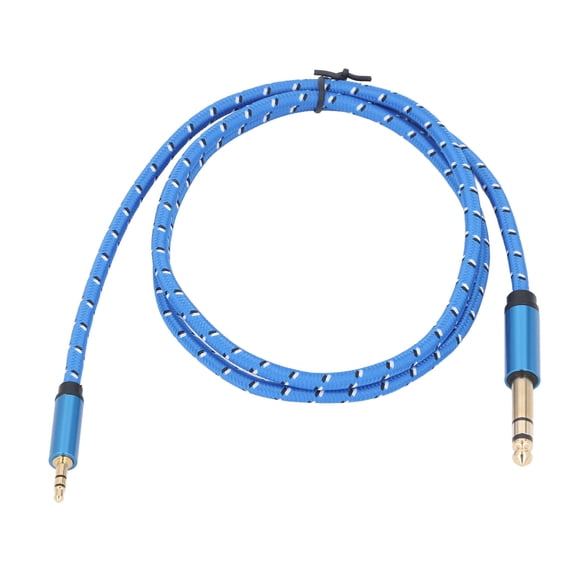 Riousery 3.5mm to 6.35mm Stereo Cable 1/4 inch to 1/8 inch Bidirectional Audio Cord for Guitars, Amplifiers, Home Theater, Speaker, Blue, 3.3 ft / 1 m