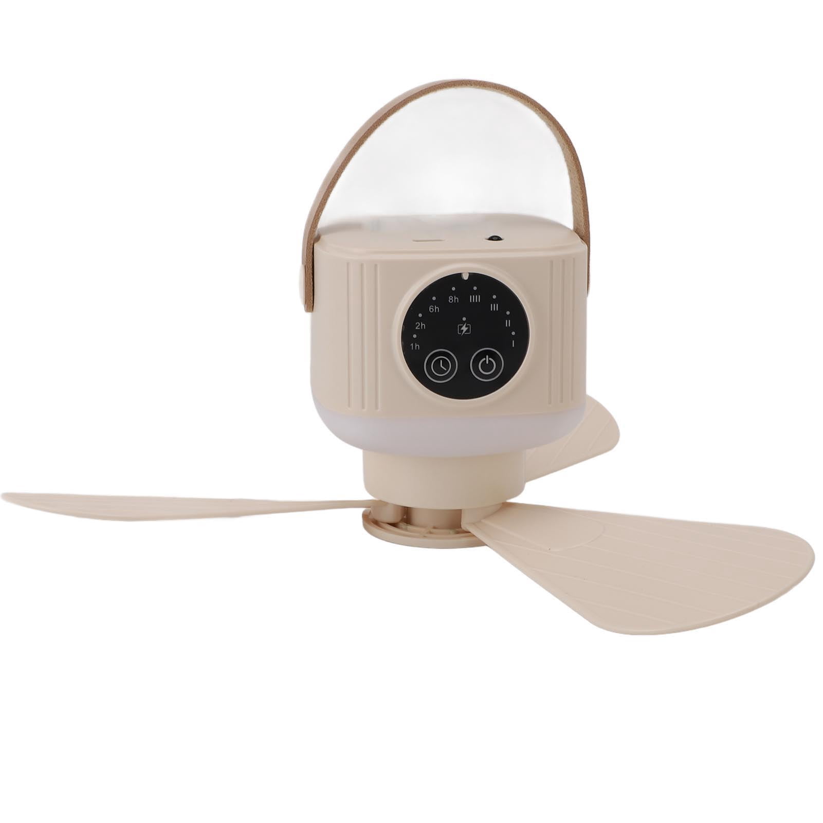 Riousery 3-Blade 7200mAh USB Powered Ceiling Fan with Light and Remote Control Beige (15 cm / 5.9 inches)