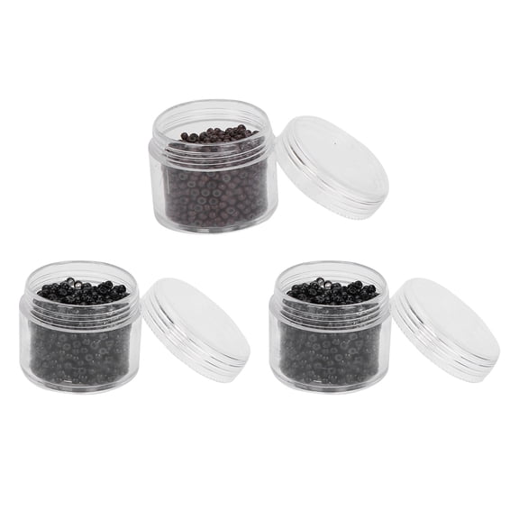 Riousery 3 Bottles 3.0mm Silicone Micro Links Rings Beads Small Comfortable Hair Extension Tool Set, Nano Rings For DIY Wigs & Hair Extensions, 1000 Pcs Per Bottle, 3mm / 0.12 inches Outer Diameter