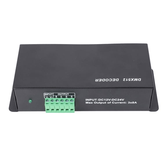 Riousery 3 Channels DMX 512 Decoder Iron PCB RGB LED Controller Dimmer Driver for Bars Hotels 12V 24V