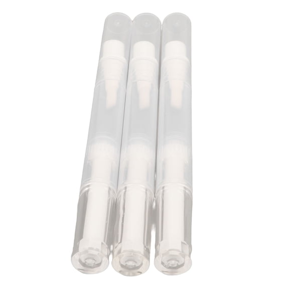 Riousery 3 Pack 2.5ml Transparent Twist Pens Empty Rotating Reusable Nail Oil Growth Liquid Pen with Brush Tip Cosmetic Makeup Travel Refillable Bottles (10 in / 25.4 cm)